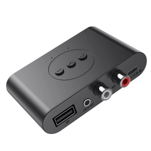 Techstar® MM-2 adóvevő, Bluetooth 5.0, USB interfész, RCA kimenet, AUX kimenet, többpontos csatlakozás, fekete