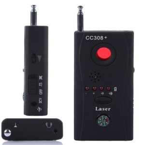 Detector aparate spionaj Techstar CC308 fata si spate pe fundal alb
