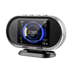 Techstar Konnwei KW206 Display, OBD2, HUD LCD képernyő 3.2", Test 0-100, 92 adat megjelenítése, hiba kijelzés/törlés, automatikus fényerő, Auto Sleep