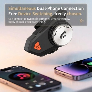 Techstar MotoCom Bluetooth 5.4 motoros headset, Hands-Free, mikrofonnal és hangszórókkal, Dual Phone, IPX6, 700 mAh akkumulátor, akár 12 órás üzemidő, USB-C, navigáció és hangasszisztens - Img 11