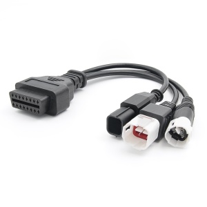 Cablu adaptor OBD2 motocicleta, ramuri spre Yamaha 3/4p si Honda 6p, vedere laterala