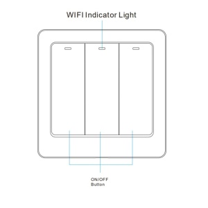 partea din spate intrerupator smart wireless 2 faze alb
