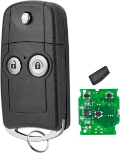 Techstar Teljesen Programozható Autókulcs 2 gombbal, 433MHz, Kompatibilis a Honda Civic 2011–2014, CR-V, Jazz 2012–2015 modellekkel – ID46 chip, Hon66 penge, FCCID: HLIK-1T