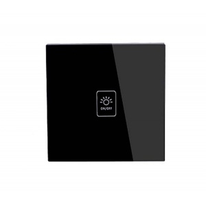 Panou frontal intrerupator touch Techstar TG02 negru cu un buton LED iluminat
