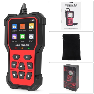Dispozitiv diagnoza auto Techstar V521 negru/rosu cu accesorii incluse
