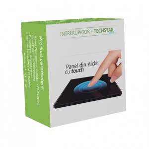 cutie produs intrerupator touch techstar alb