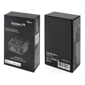 Vgate vLinker FS – două unghiuri ale adaptorului (față și lateral)