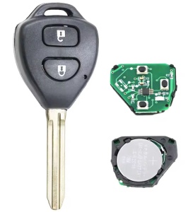 Autókulcs komplett Techstar távirányítóval kompatibilis Toyota RAV4, Corolla, Yaris, 2 gomb, 433 MHz, 4D67 / 72G chip, B41TA / B42TA, TOY43 penge