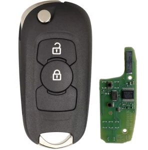 Komplett autókulcs Techstar távirányítóval, kompatibilis Opel Astra K, Vauxhall Astra K, Buick Verano, Excelle GT, 2 gomb, 433 MHz, ID46, PCF7941E, pengével együtt.