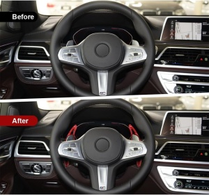 Montaj padele rosii pe volan BMW Seria 5