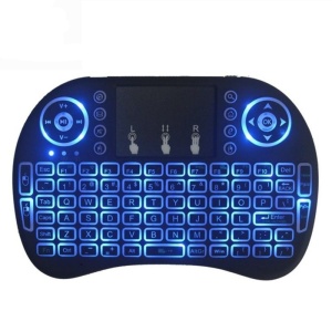 Tastatura wireless Techstar i8 RGB Play albastra, cu touchpad si iluminare LED