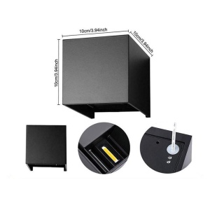 kit montaj si componente aplica LED Techstar Cube negru lumina calda