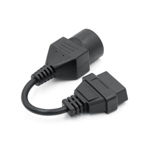 Cablu diagnostic Mazda 17 pini la OBD2, conectori negri, vedere din față