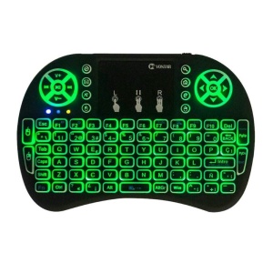 Tastatura wireless i8 Techstar iluminata cu lumina verde pentru TV Box si laptop