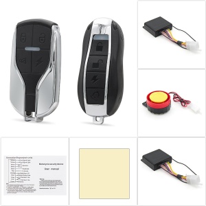 Techstar 12 V-os motorkerékpár-riasztó távirányítóval, 120-125 dB sziréna, rezgésérzékelő, IP55, 700 mAh akkumulátor, USB-C, 315 MHz