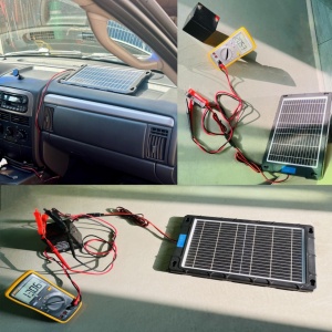 Panou solar Techstar așezat pe bord, întreținere baterie auto 12V – scenă de utilizare