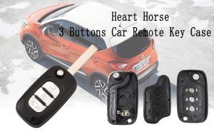 Carcasa cheie auto tip briceag Techstar pentru Renault 3 butoane compatibila Clio Megane Kangoo Fluence prezentare cu maina si cheie