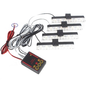 Techstar LED-es lámpák, 4x6, Stroboszkóp figyelmeztető vaku, 12V-os tápegység, Piros és kék - Img 4