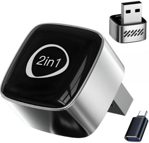 Techstar M5 2 az 1-ben vezeték nélküli CarPlay és Android Auto adapter, USB Mini, BT + Wi-Fi 5GHz, kapcsoló/visszaállító gomb, automatikus újracsatlakozás, Plug & Play