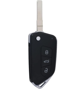 Cheie auto briceag cu lama metalica si butoane, compatibila Golf 5 si Jetta