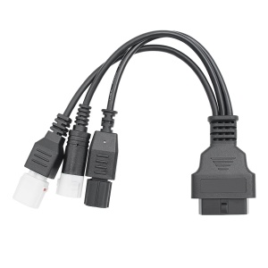 Adaptor OBD2 16p female cu trei iesiri: Yamaha 3 pini, Yamaha 4 pini, Honda 6 pini