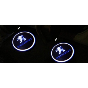 Decorațiuni LED auto Peugeot - Logo-uri iluminate pentru portiere, set dublu