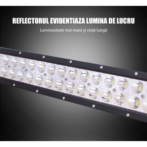 bara proiector led auto offroad techstar png3 cu leduri albe