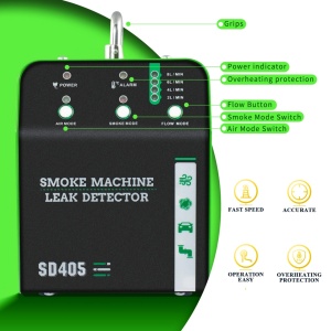 Detector fum auto verde cu afisaj si buton pornire