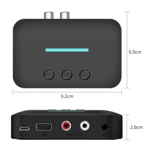 Techstar T88 Bluetooth Audio Receiver, Bluetooth 5.3, Bluetooth 5.3, AUX 3.5mm + RCA L/R, USB Play (U-Disk), USB-C 5V, 10m hatótávolság, Stereo HiFi - Img 9