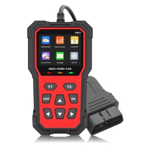 Set complet tester diagnoza auto Techstar V521 cu husa protectie rosie