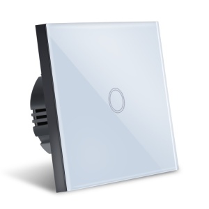 intrerupator touch alb cu sticla securizata si design modern