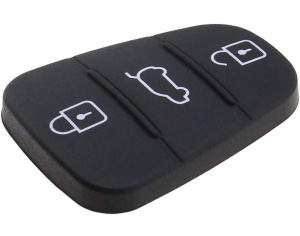 3 gombos autókulcs gumi membrán – Kompatibilis Hyundai i10, i20, i30, ix35, ix45, Elantra, Tucson, Santa Fe, Veloster, Solaris modellekkel – Távirányító alkatrész