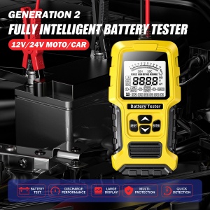 Tester baterii auto profesional Foxsur FBT-300 pe fond negru