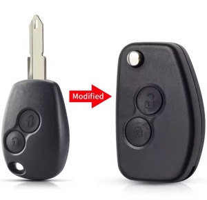 Gépkocsikulcsház Techstar NE72, 2 gomb, kompatibilis a Dacia Logan/Sandero/Duster és Renault Clio/Megane modellekkel.