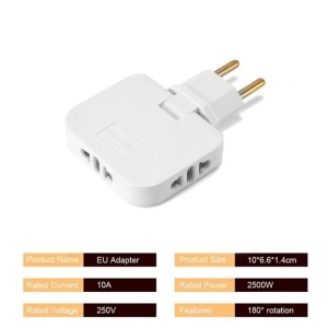 Adaptor electric alb compatibil EU si US