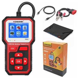Konnwei KW681 2in1 autóakkumulátor diagnosztika és teszter, 6V és 12V, Bluetooth 5.0 tesztelési feszültség, hidegindítás, ellenállás, töltöttségi állapot, ACID/AGM/EGL/EFB, kompatibilis Andro