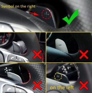 Kormányváltó-fül hosszabbítók Mercedes-Benz A/B/C/E/S/CLA/CLS/GLA/GLC/GLE modellekhez, fekete karbon hatású kivitel, bal + jobb oldali szett - Img 2