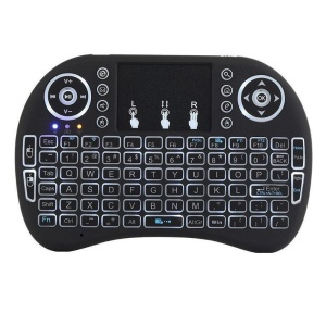 Megvilágított vezeték nélküli billentyűzet Techstar® i8 RGB Play, Air Mouse, érintőpaddal, TV Boxhoz és Mini PC-hez, Android TV-hez, Smart TV-hez, PC-hez, Laptophoz