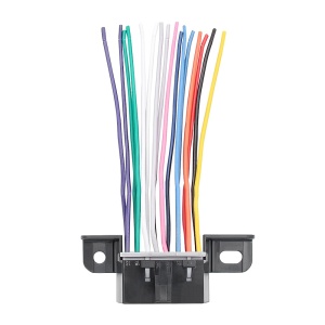 Conector OBD2 femela cu fire dispuse vertical, vedere frontala
