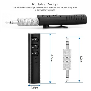 Rádióerősítő Techstar® Bluetooth Audio Jack 3,5 mm-es vezeték nélküli automatikus klip a BT2-n - Img 8