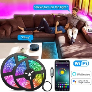 petrecere cu lumini rgb banda led techstar wifi