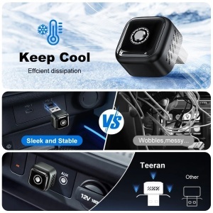 Techstar® B12 vezeték nélküli CarPlay és Android Auto 2 az 1-ben adapter, USB Compact, Bluetooth 5.3 + Wi-Fi 5.8GHz (5G), Plug & Play, vezérlő/visszaállító gomb + LED, automatikus csatlakoztatás - Img 12