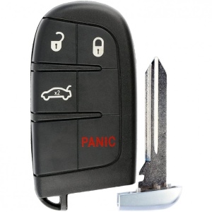 Techstar® Chrysler, Dodge, Jeep, Fiat autós kulcstartó, 4 gomb, penge, akkumulátortűk