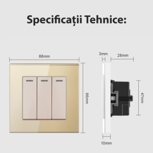 Specificatii tehnice intrerupator triplu cap scara gri