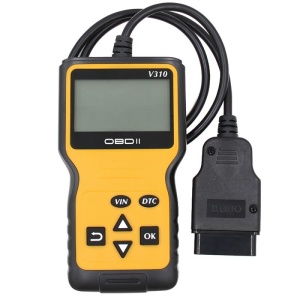 Techstar® V310 autódiagnosztikai és szkennelő eszköz, OBD2, hibakódok olvasása/törlése, LCD képernyő, ABS/ESP/SRS, univerzális, sárga/fekete