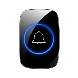 Receptor sonerie electrica wireless Techstar negru cu iluminare albastra