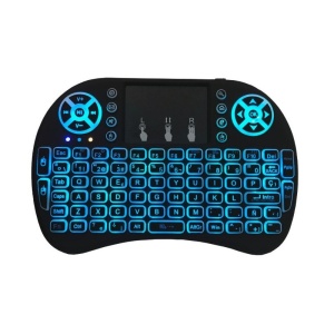 Tastatura mini wireless i8 Techstar iluminata cu lumina albastra