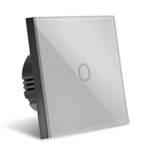 Vedere laterala intrerupator touch Techstar gri, 1 faza
