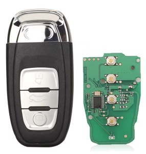 Techstar komplett és programozható autókulcs, kompatibilis az Audi A4, A5, A6, A7, A8, Q5, S4, S5, RS4, RS5 modellekkel – 433MHz, 754C/754G chip, kihúzható penge