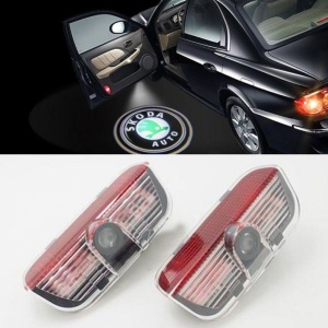 Embleme auto LED Škoda - Set dublu cu rezistență îmbunătățită la condiții meteo